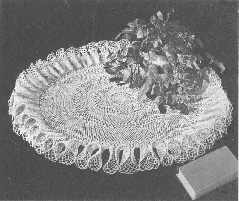 Large Table Ruffle doily, original photograph