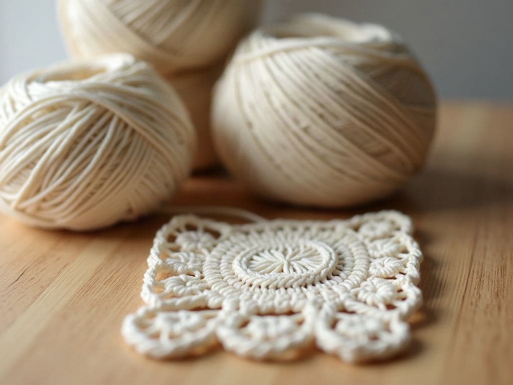 Cotton yarn and a crochet swatch