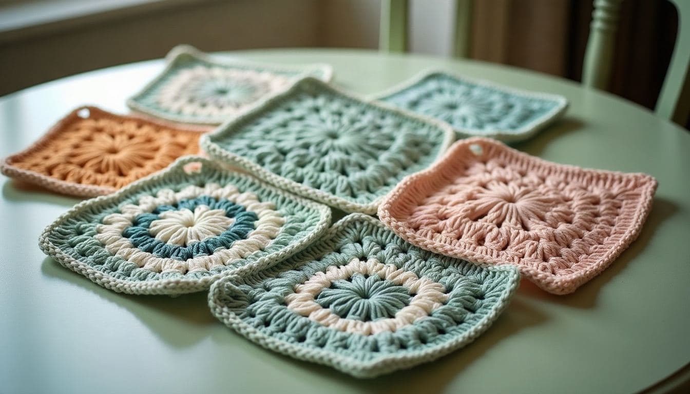 Crochet granny square blankets