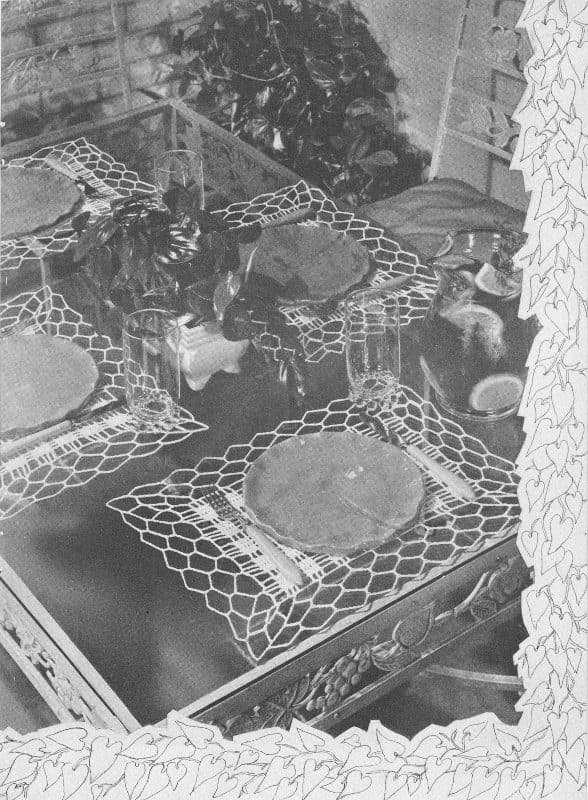 Philodendron place mats in use, original photograph