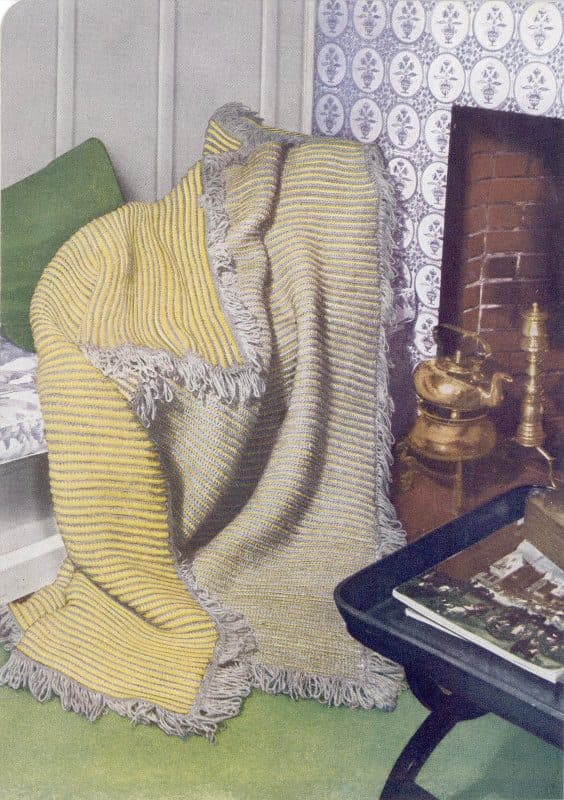 Two-Toned Reversible Afghan, as illustrated in the original book