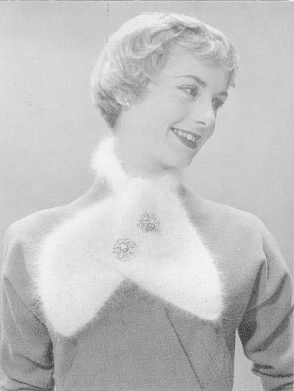 Style No. 3601 angora neck scarf as photographed in the 1953 booklet