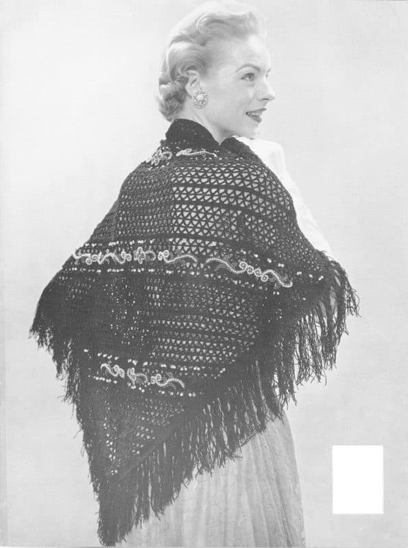 Style No. 3603 triangle shawl as photographed in the 1953 booklet