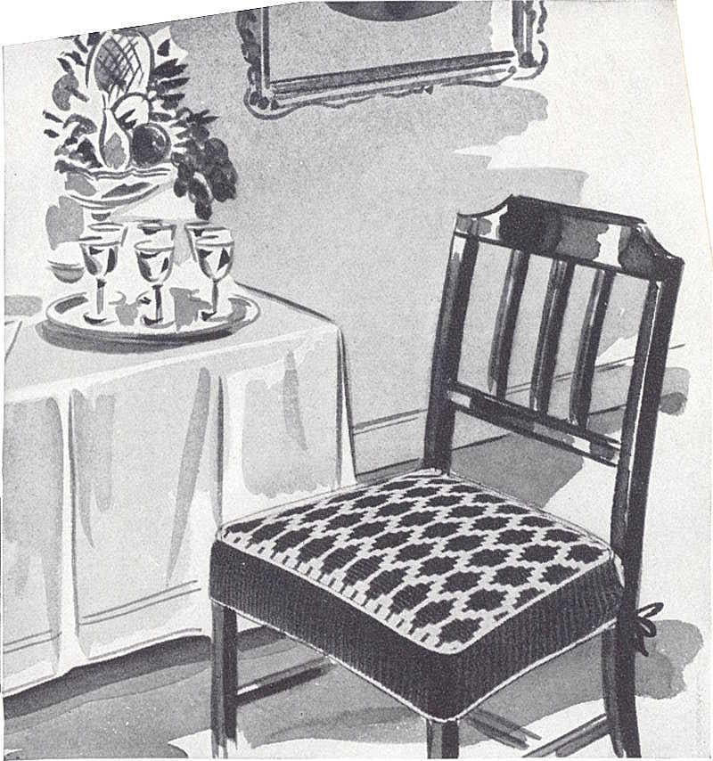 Chair seat cover on a chair, original photograph
