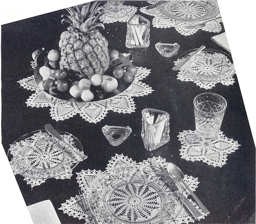 Pineapple luncheon set in use, original photograph