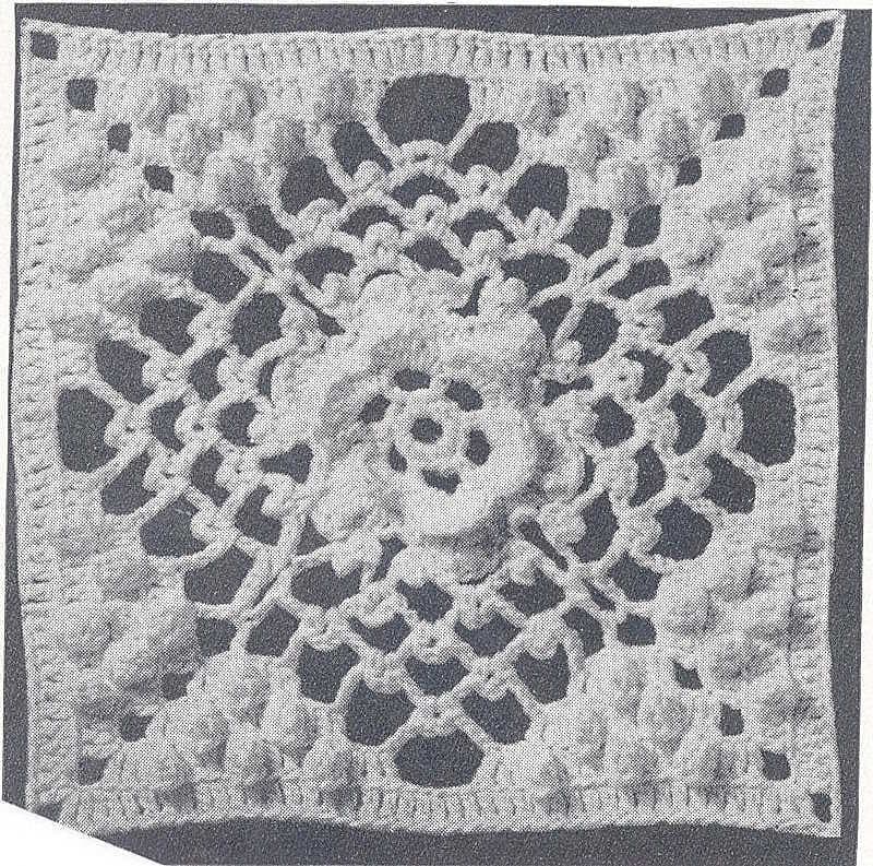 Irish Crochet Popcorn block, from the original book